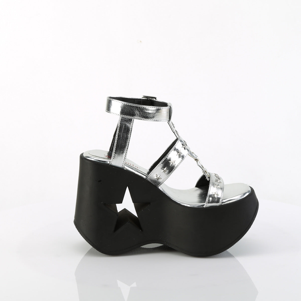 5" Star Cutout PF Wedge Wrap Around Ankle Strap Sandal (Demonia DYN12/BVL)