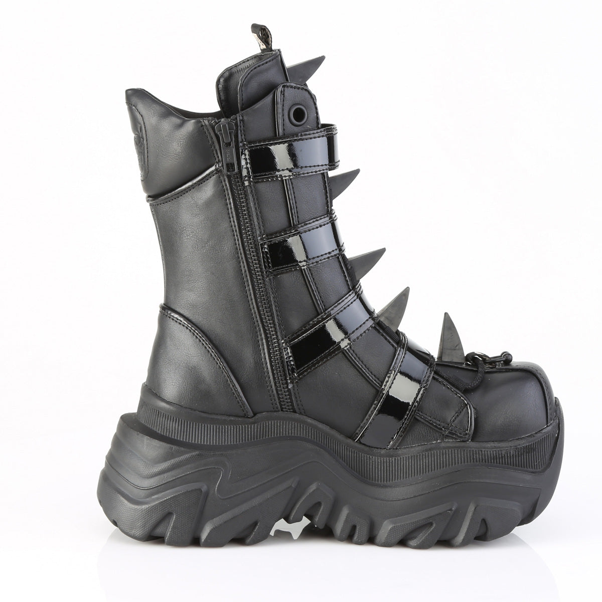 3 1/4" Platform Calf Boot, Side Zip (Demonia ECHO110/BVL)