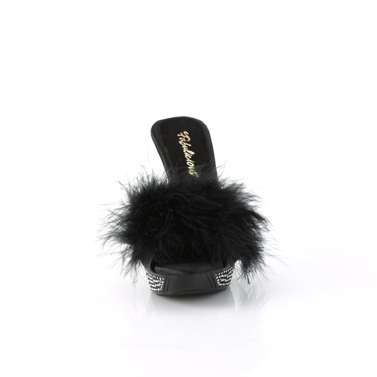 4 1/2" Heel, 1" PF Marabou Fur Slipper (Fabulicious ELEG401F/BPU/M)