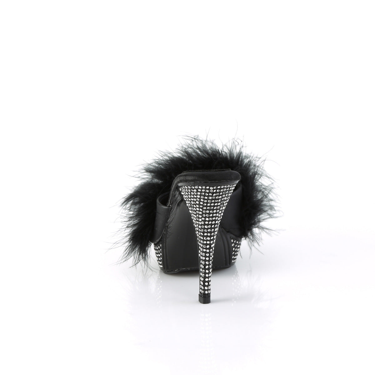 4 1/2" Heel, 1" PF Marabou Fur Slipper (Fabulicious ELEG401F/BPU/M)