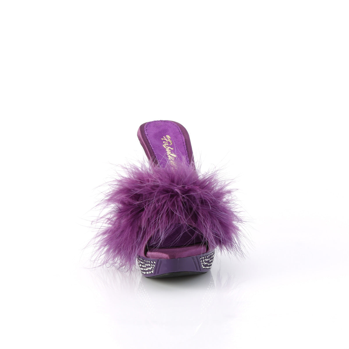 4 1/2" Heel, 1" PF Marabou Fur Slipper (Fabulicious ELEG401F/BPU/M)