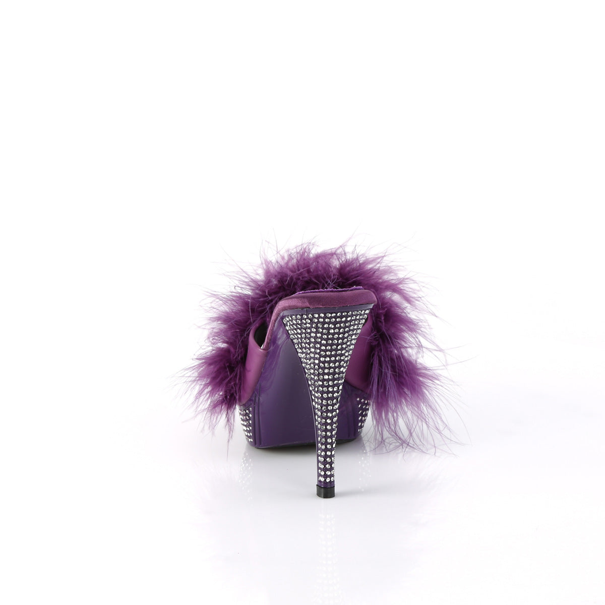 4 1/2" Heel, 1" PF Marabou Fur Slipper (Fabulicious ELEG401F/BPU/M)