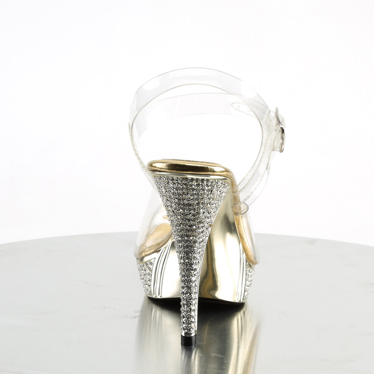 **4 1/2" Heel, 1" PF Ankle Strap Sandal W/ RS (Fabulicious ELEG408/C/GCH)