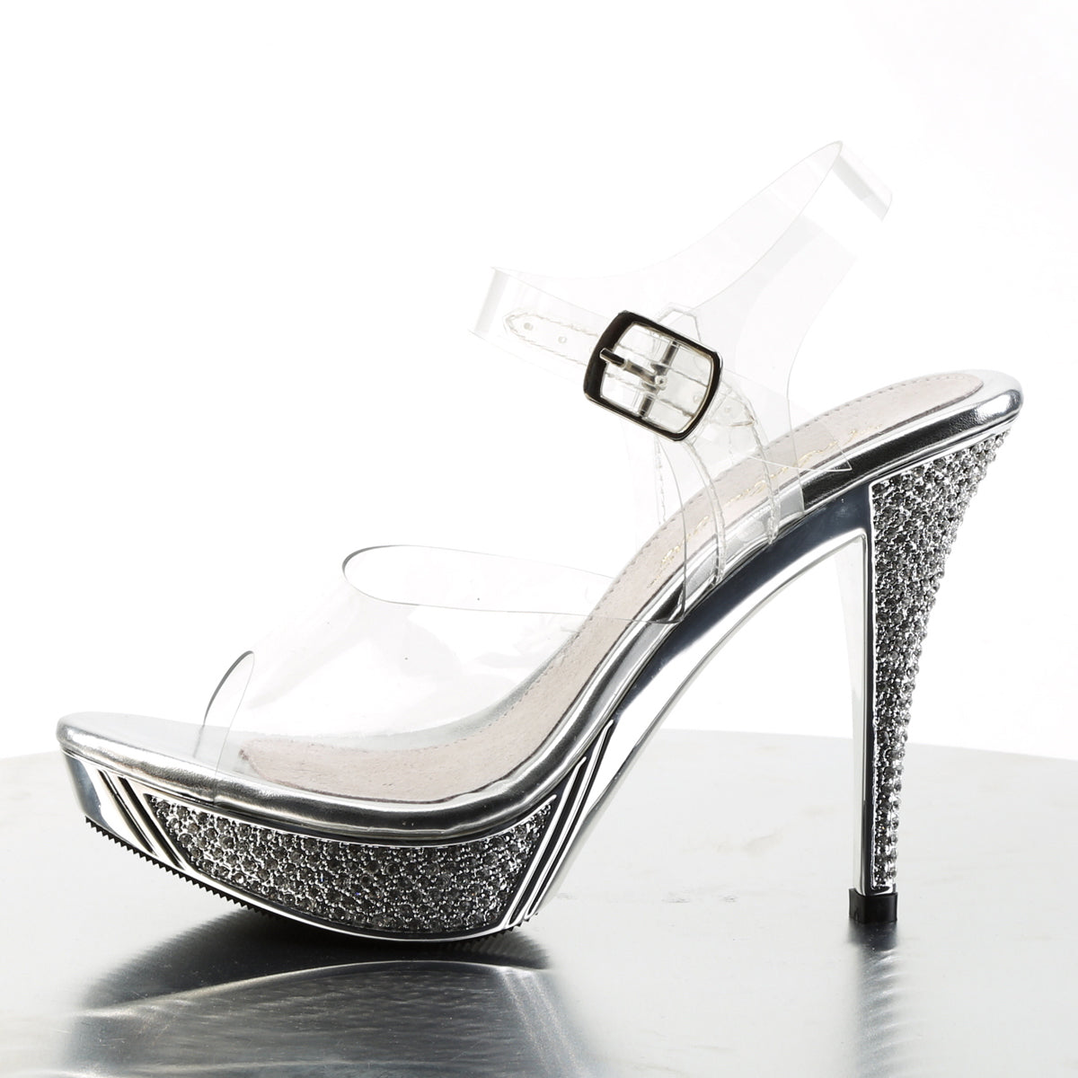 **4 1/2" Heel, 1" PF Ankle Strap Sandal W/ RS (Fabulicious ELEG408/C/GCH)