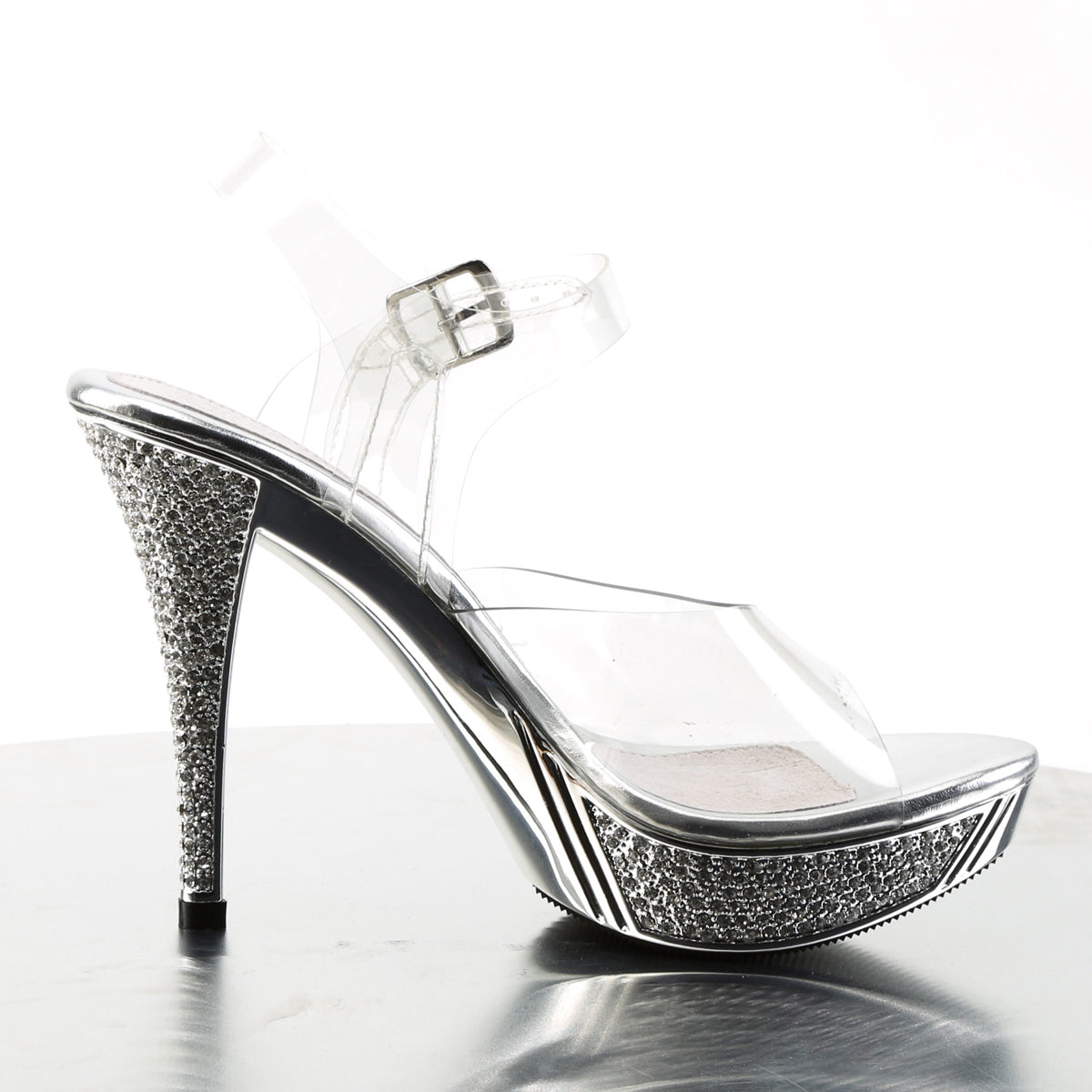 **4 1/2" Heel, 1" PF Ankle Strap Sandal W/ RS (Fabulicious ELEG408/C/GCH)