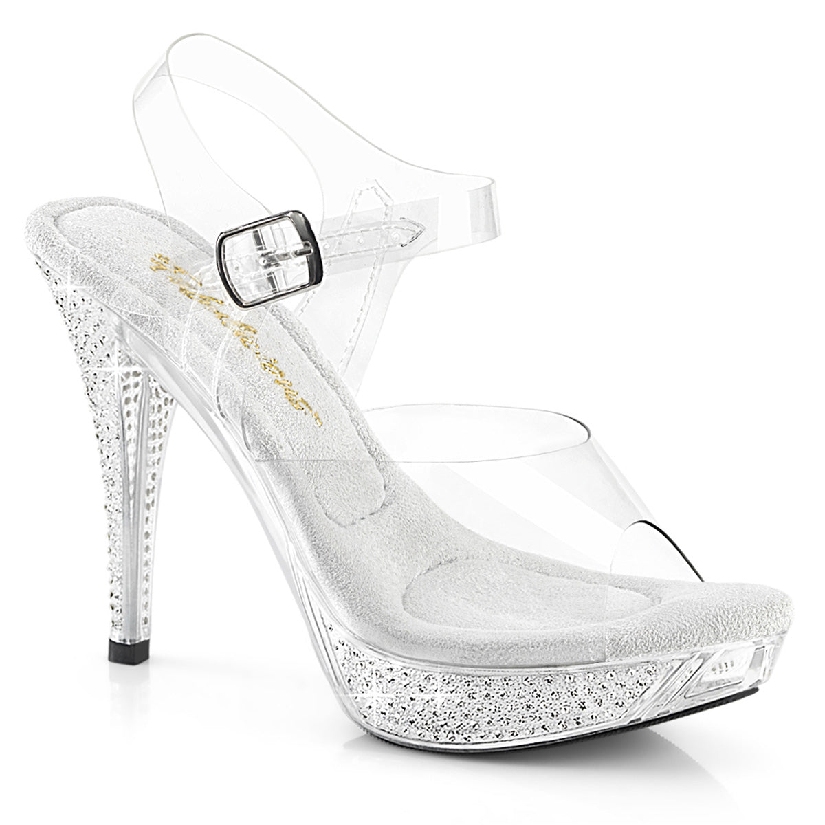**4 1/2" Heel, 1" PF Ankle Strap Sandal W/ RS (Fabulicious ELEG408/C/GCH)