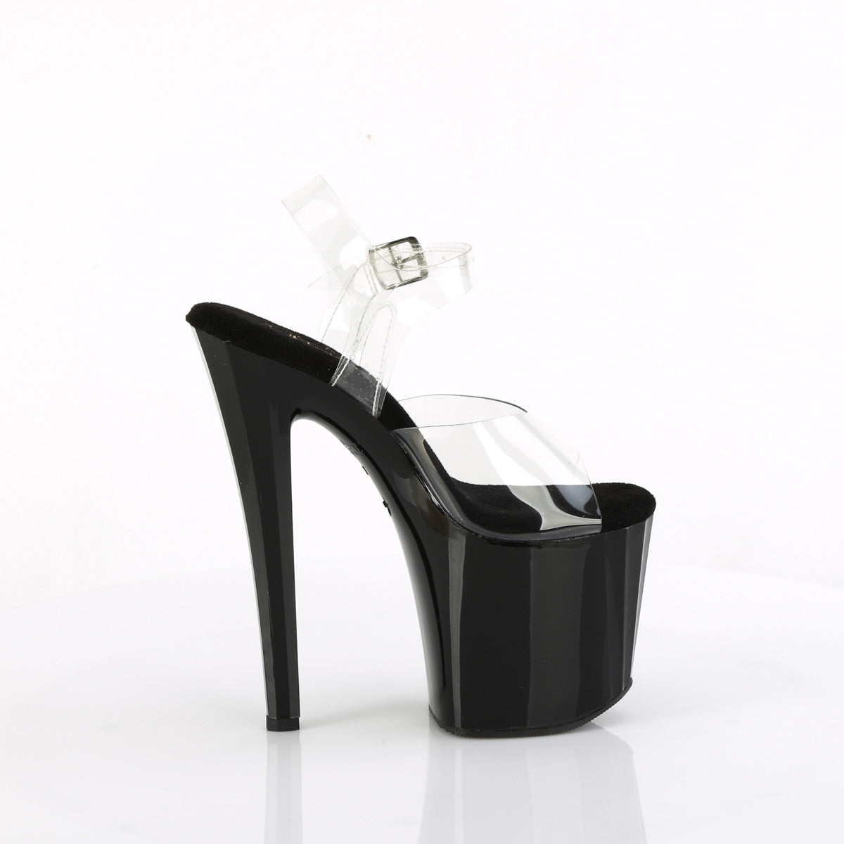 *8" Heel, 3 3/4" PF LED Illuminated Ankle Strap Sandal (Pleaser ENC708LT-C/C/B-SG)