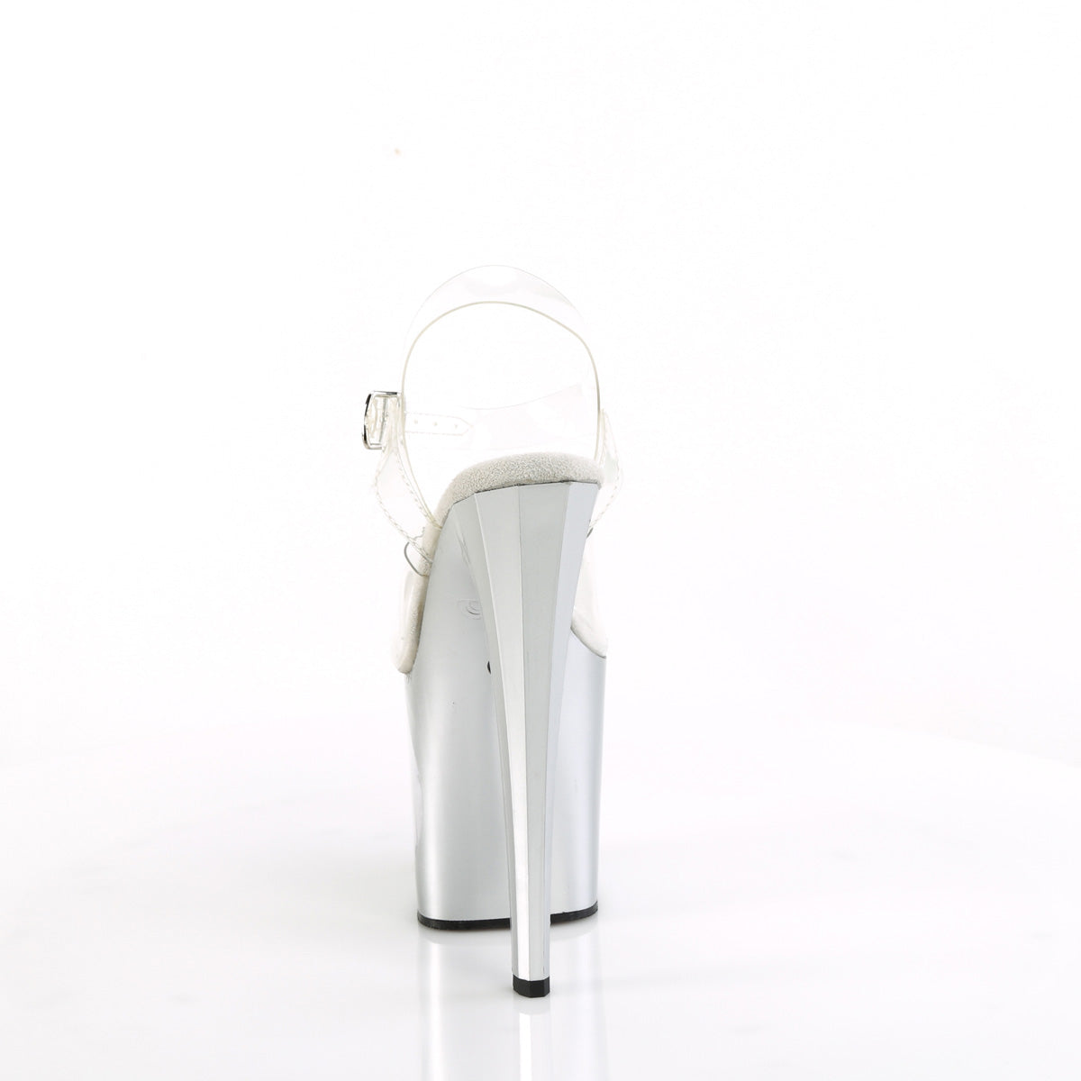 *8" Heel, 3 3/4" PF LED Illuminated Ankle Strap Sandal (Pleaser ENC708LT-C/C/B-SG)