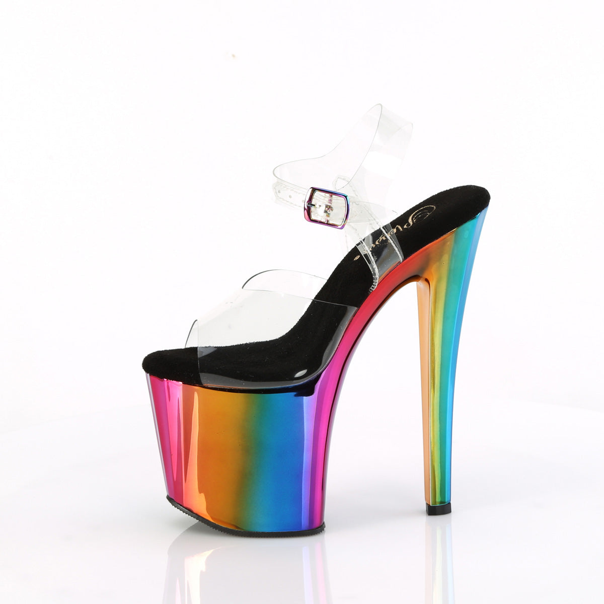 *8" Heel, 3 3/4" PF Ankle Strap Sandal (Pleaser ENC708RC/C/RBOWCH)