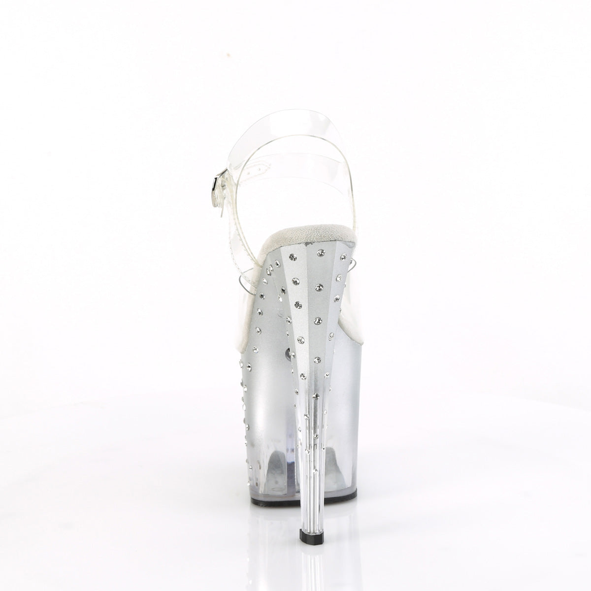 8" Heel, 3 3/4" PF LED Illuminated Ankle Strap Sandal w/RS (Pleaser ENC708T-LT/C/C-S)