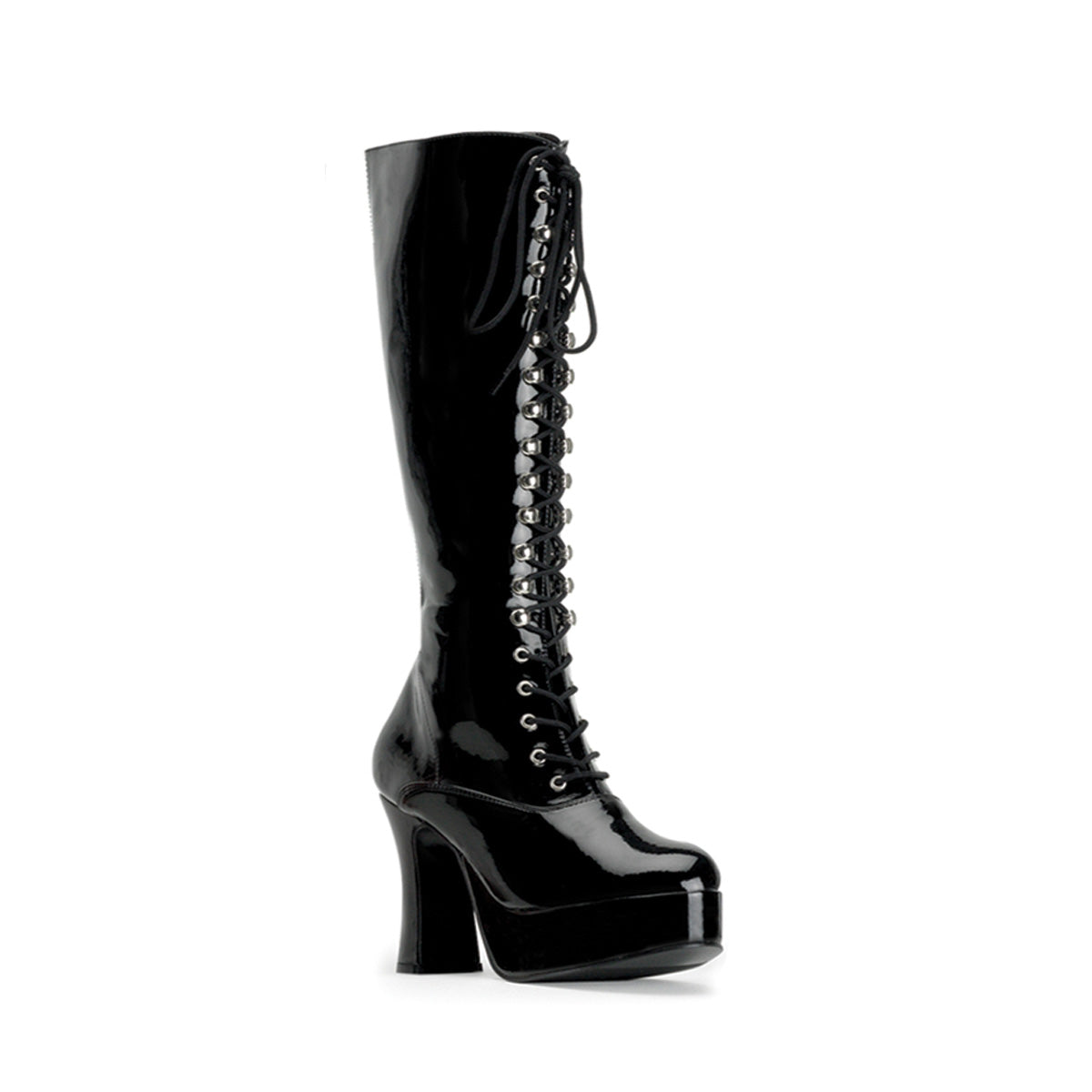 **4" Heel Platform Lace Up Boot, Chunky Heel (Funtasma EXO2020/B)