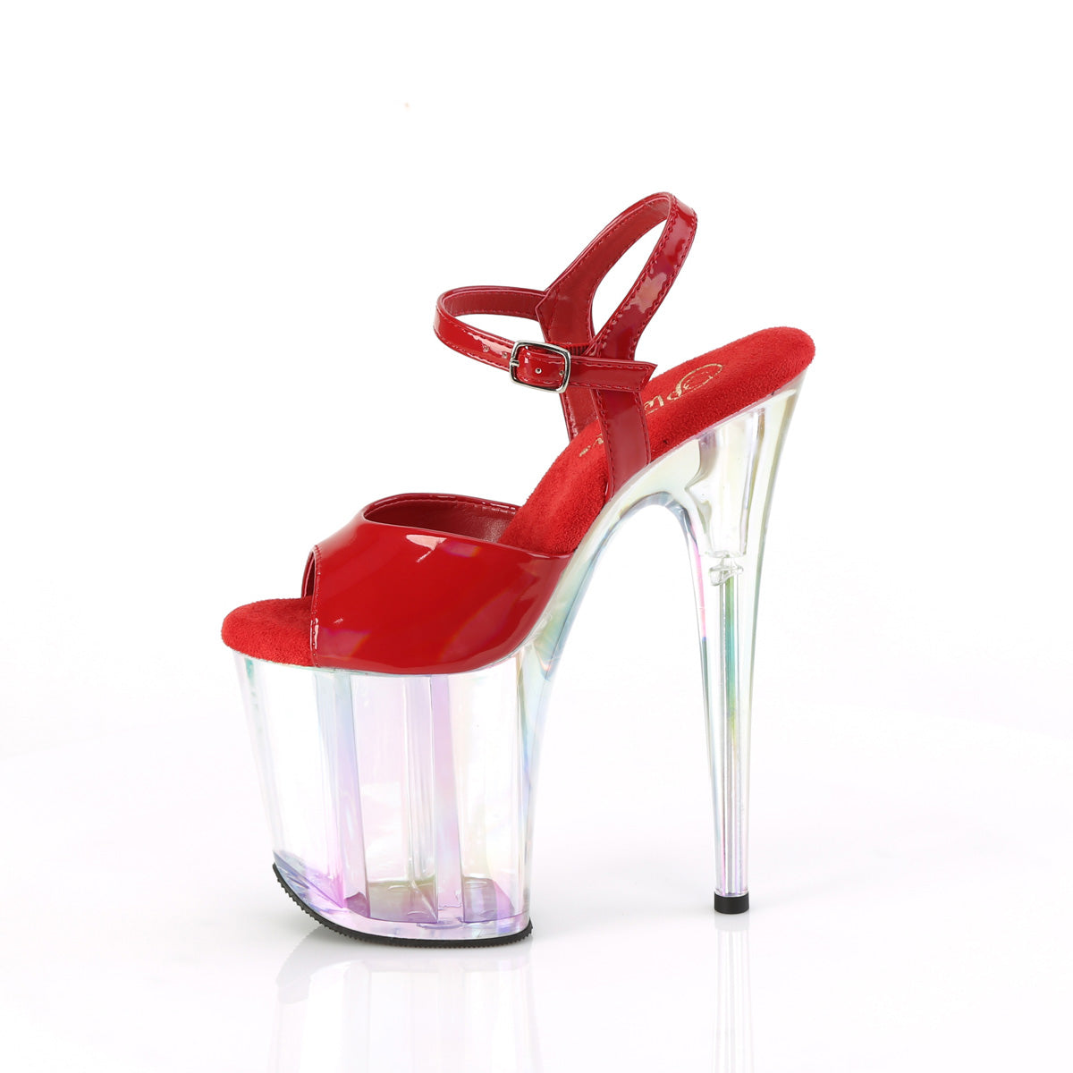 *8" Heel, 4" Holo Tinted PF Ankle Strap Sandal (Pleaser FLAM809HT/BHG/HG)