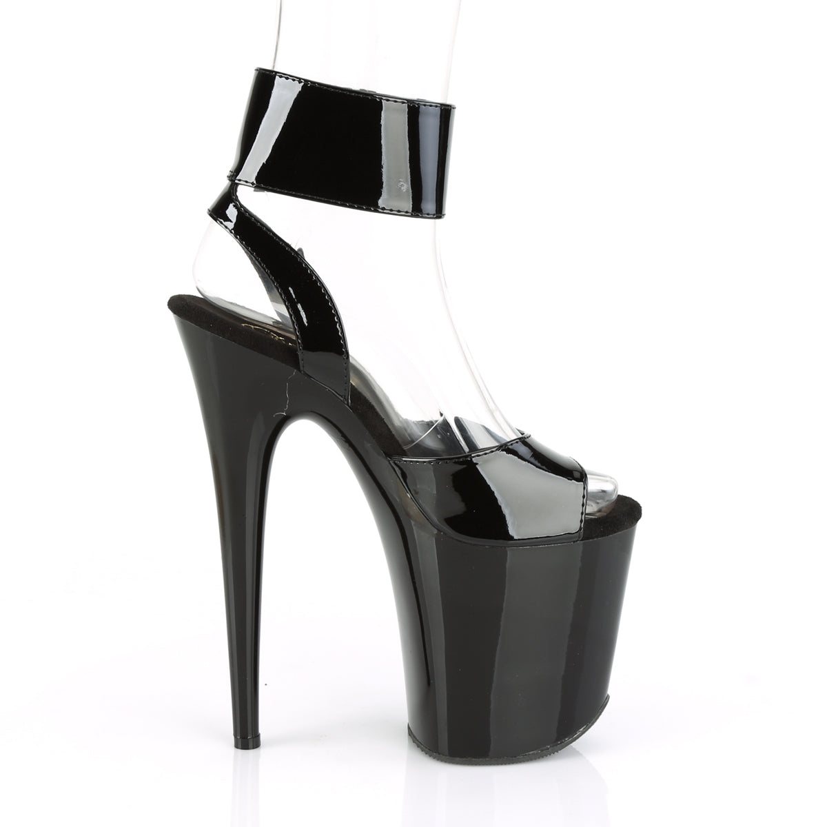 8" Heel, 4" PF Ankle Strap Sandal (Pleaser FLAM891/B/M)