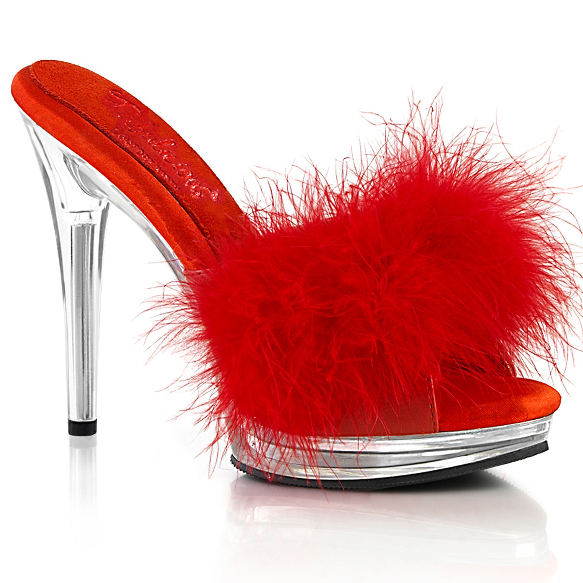 *5" Heel, 3/4" PF Marabou Slipper (Fabulicious GLORY501F-8/BPPU/C)