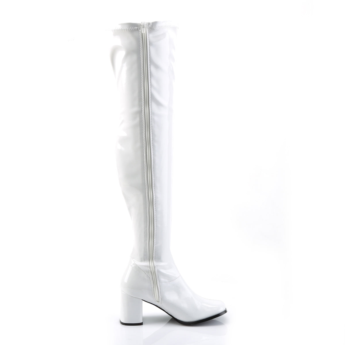 3" Block Heel, Gogo Over-the-Knee Boot, Side Zip (Funtasma GOGO3000/B)