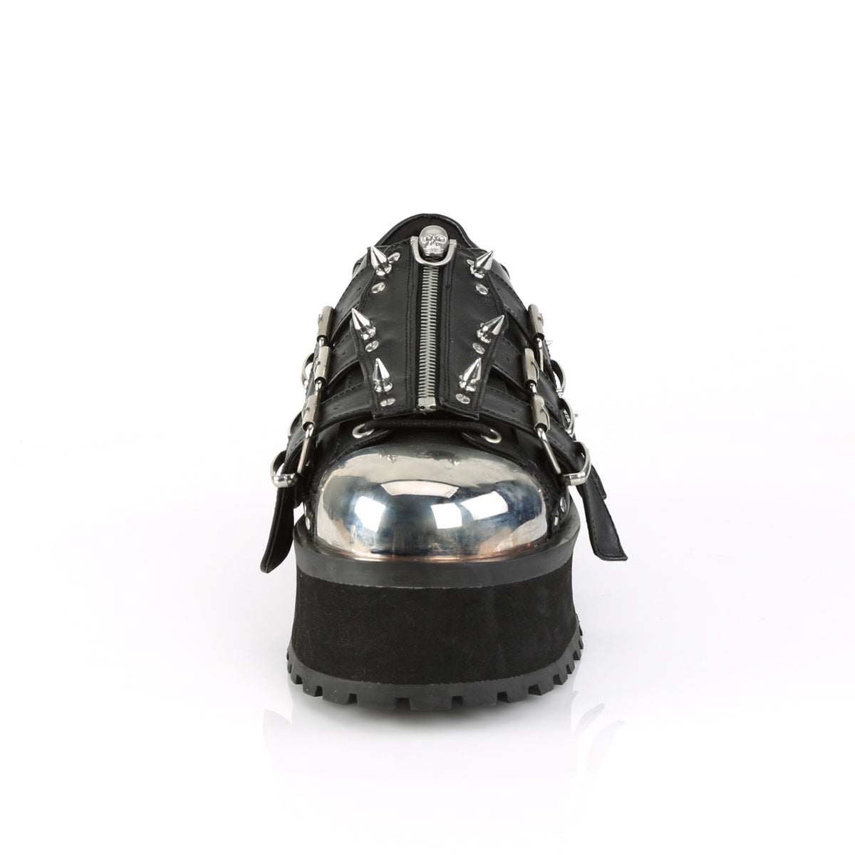 2 3/4" Platform Lace-Up Shoe W/ Metal Toe Cap (Demonia GRAD03/BVL)
