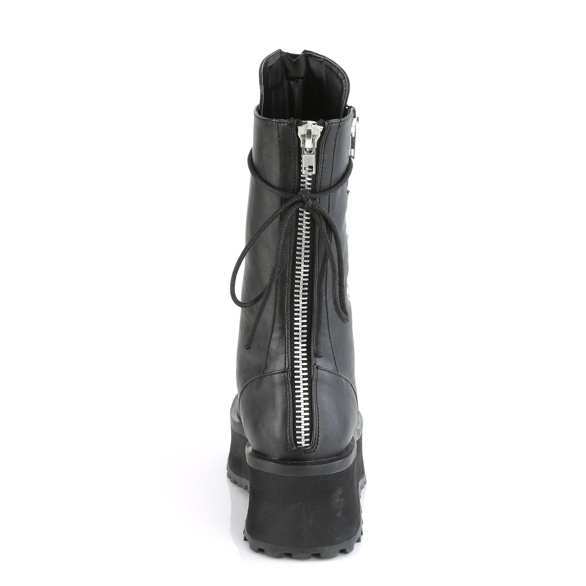 2 3/4" PF Lace-Up Mid Calf Boot, Back Metal Zipper (Demonia GRAD14/BVL)