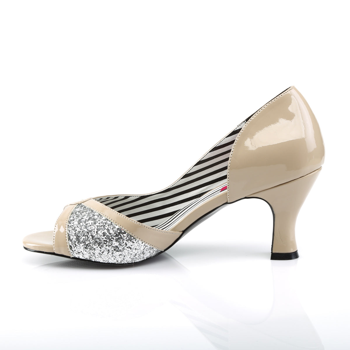 *3" Heel Peep Toe D'Orsay Pump (Pleaser Pink Label JENNA03/CR-SG)