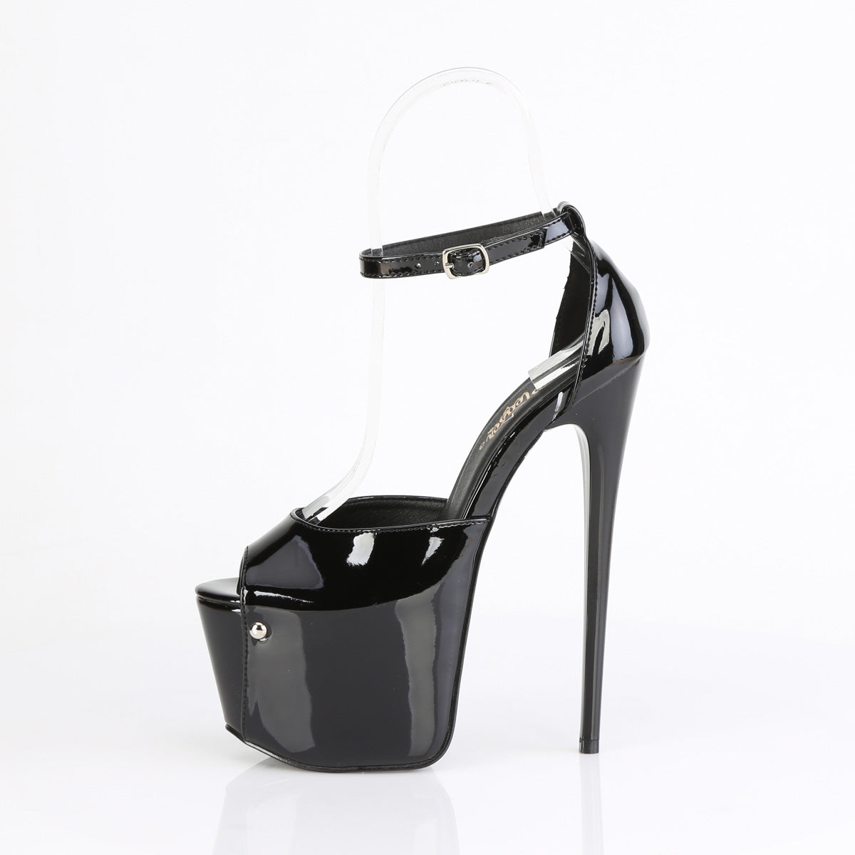 7" Heel, 3" Concealed PF Close Back Ankle Strap Sandal (Pleaser JUB15/B)