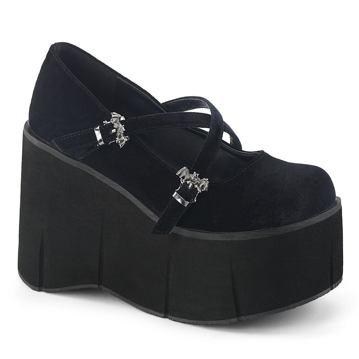4 1/2" Platform Criss-Cross Strap Maryjane (Demonia KERA10/BVEL)
