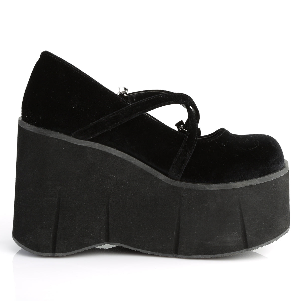 4 1/2" Platform Criss-Cross Strap Maryjane (Demonia KERA10/BVEL)