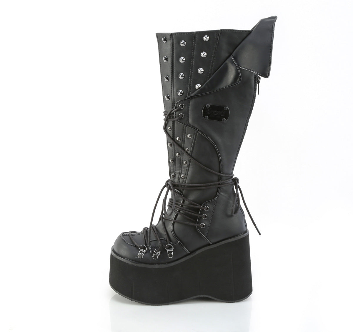 4 1/2" Platform Knee High Boot, Inside Zip (Demonia KERA203/BVL)
