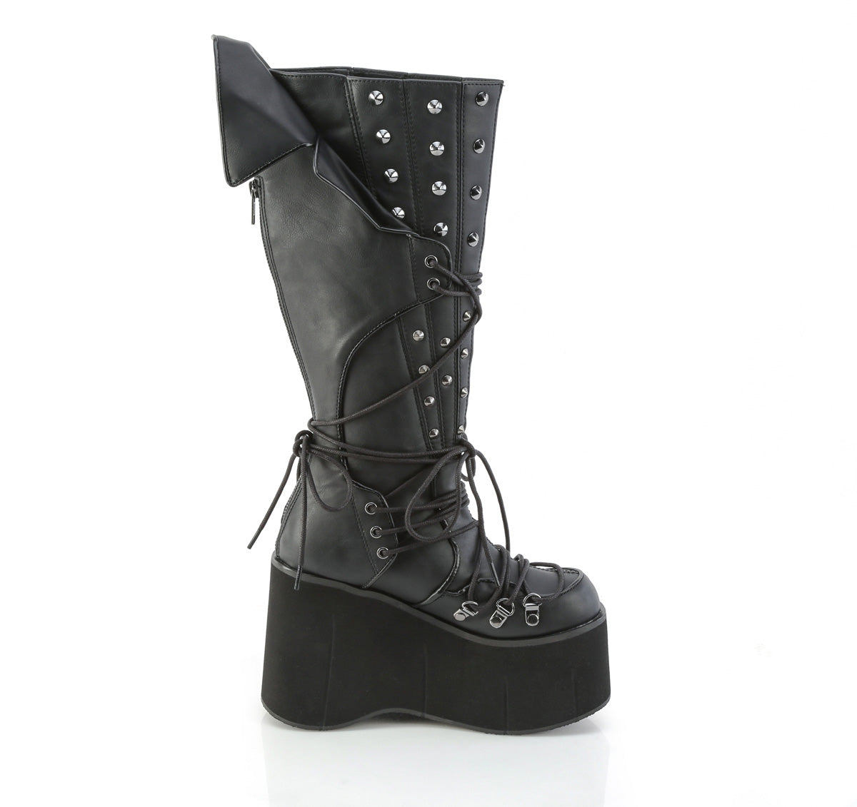 4 1/2" Platform Knee High Boot, Inside Zip (Demonia KERA203/BVL)