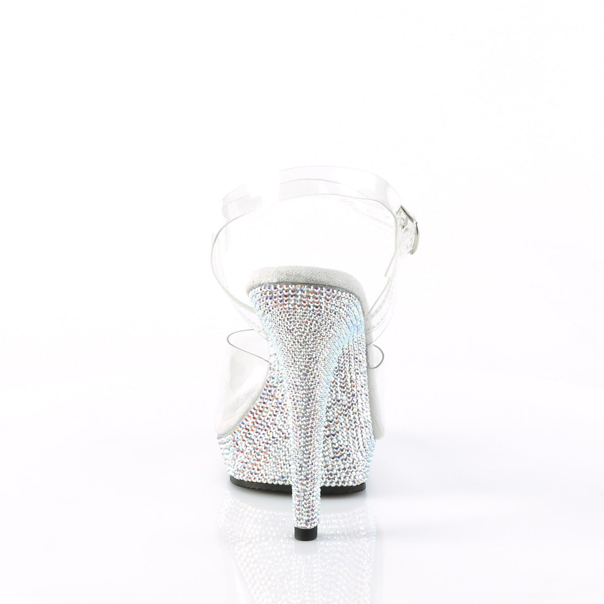 5" Heel, 3/4" PF Ankle Strap Sandal W/ Rhinestones (Fabulicious LIP108DM/C/SMCRS)