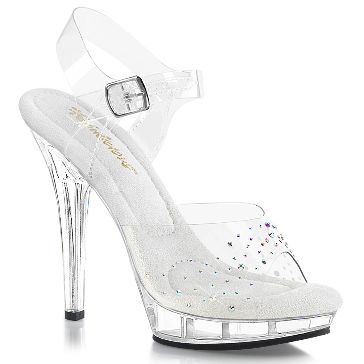 *5" Heel, 3/4" PF Ankle Strap Sandal W/ RS (Fabulicious LIP108SD/C/M)