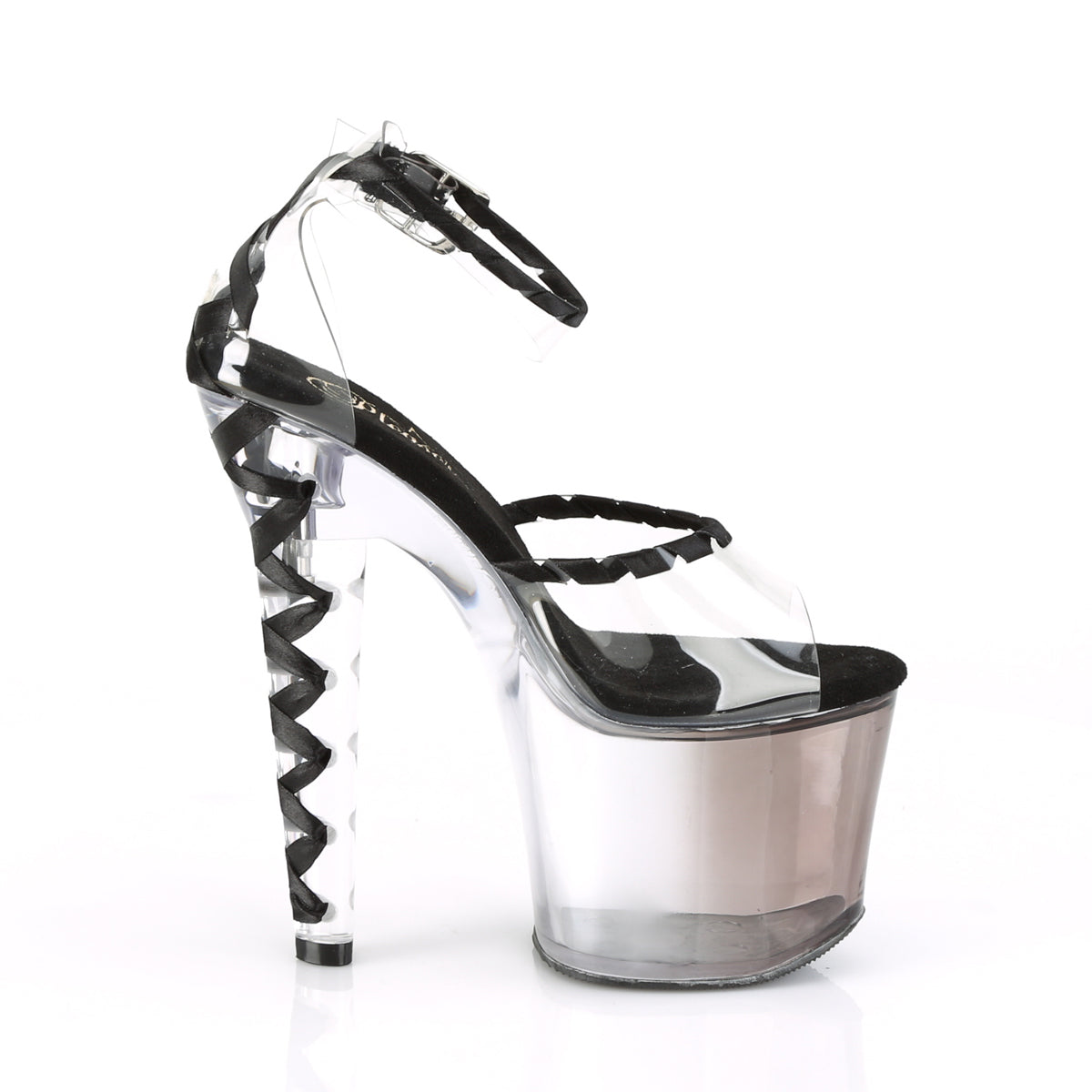 7" Heel, 3 1/4" PF Ankle Strap d'Orsay Sandal (Pleaser LOVESK712T/C-B/FDB)