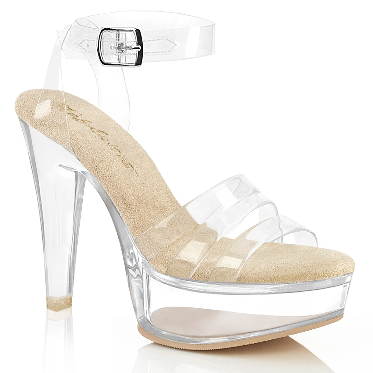 5" Heel, 1 3/4" PF Wrap Around Ankle Strap Sandal (Fabulicious MART505/BP/PNT)