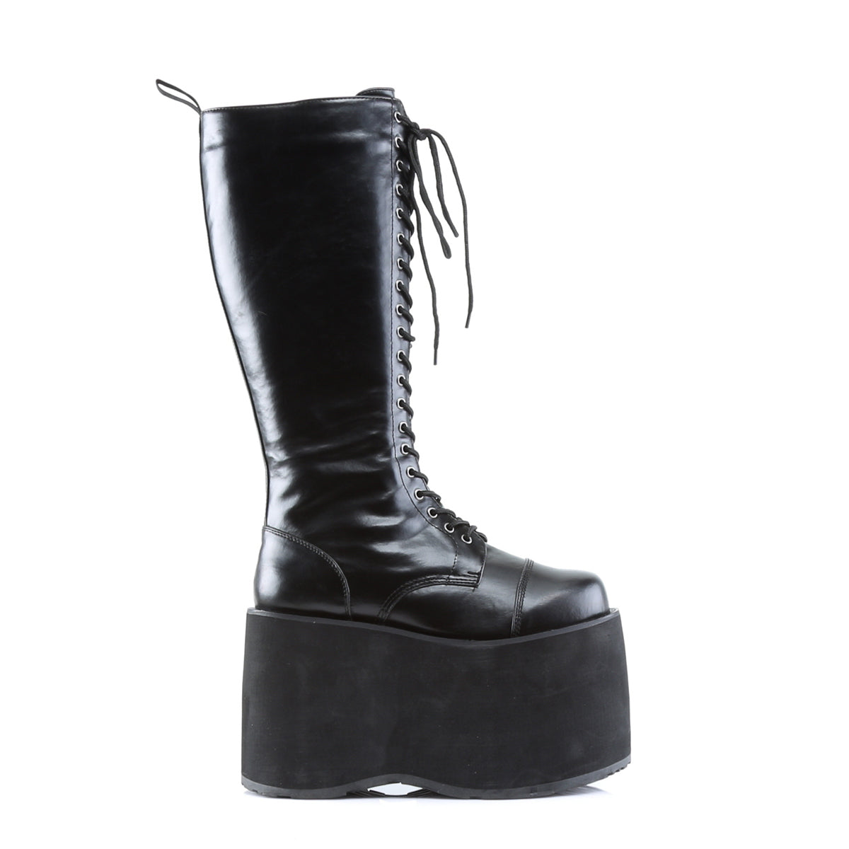5 3/4" Goth Punk Cyber PF Lace Up Knee BT W/ Zipper (Demonia MEGA602/B/PU)