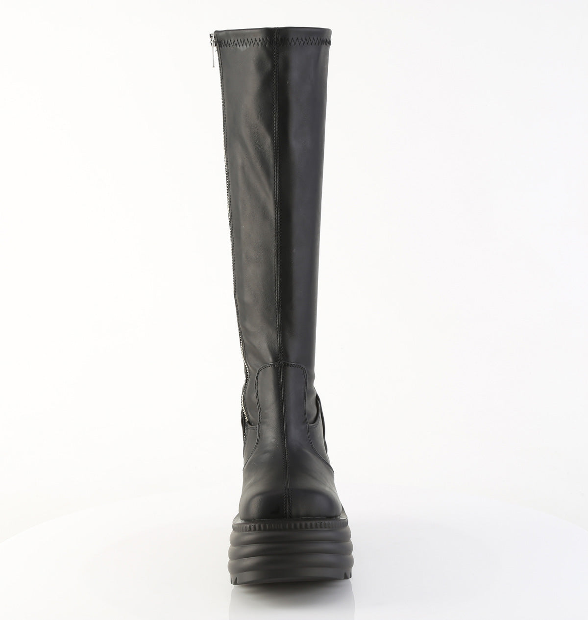 4 1/2" Platform Stretch Knee High Boot, Inside Zip (Demonia MOR300/BVL)
