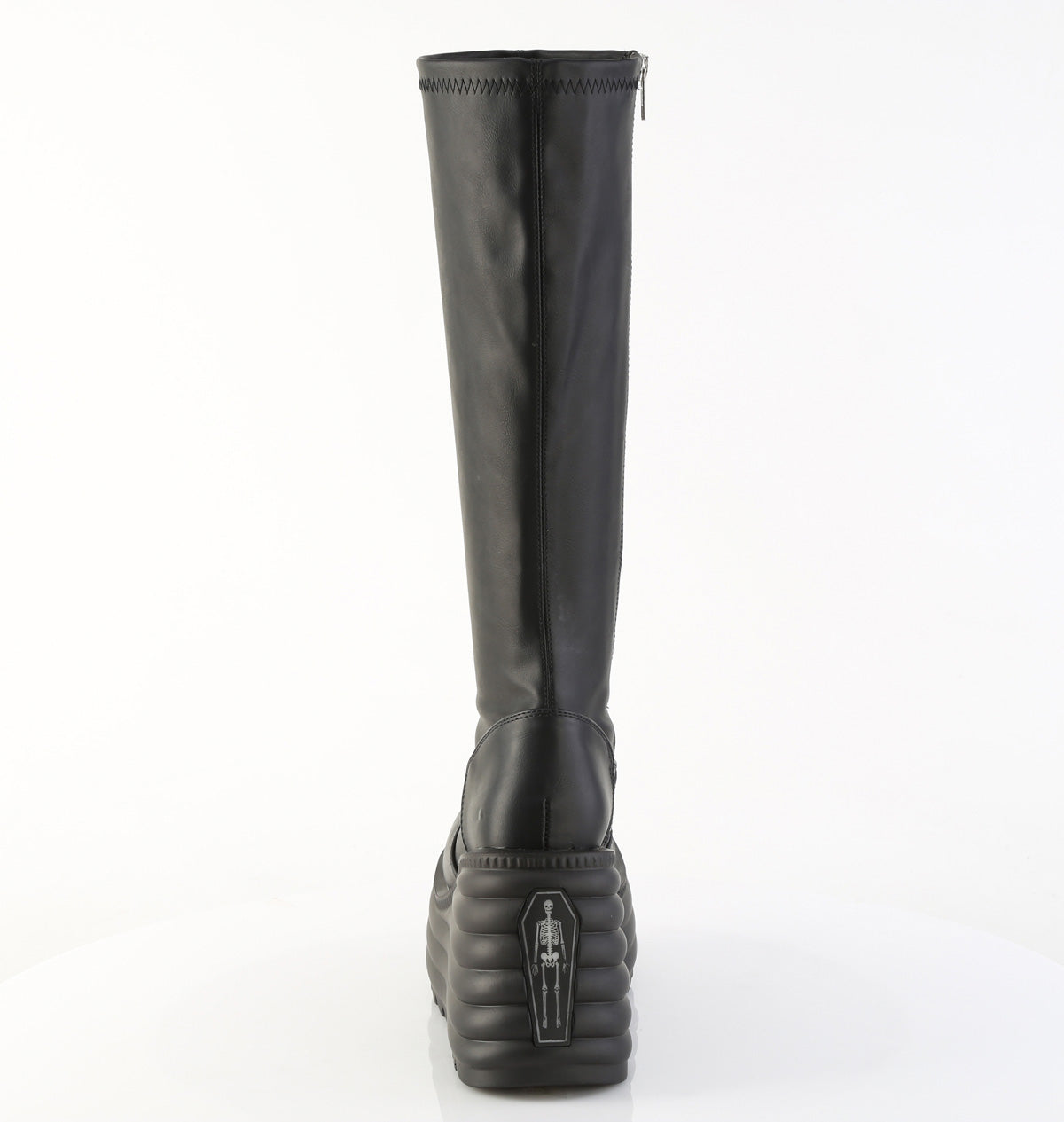 4 1/2" Platform Stretch Knee High Boot, Inside Zip (Demonia MOR300/BVL)