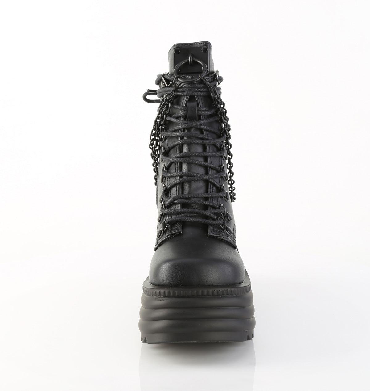 4 1/2" PF Lace-Up Front Ankle Boot, Inside Zip (Demonia MOR65/BVL)