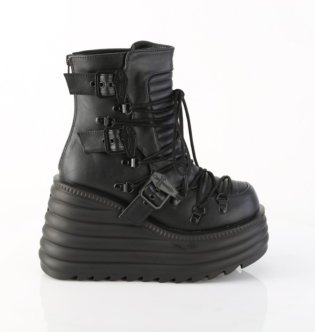 4 1/2" Platform Ankle Boot, Back Zip (Demonia MOR68/BVL)