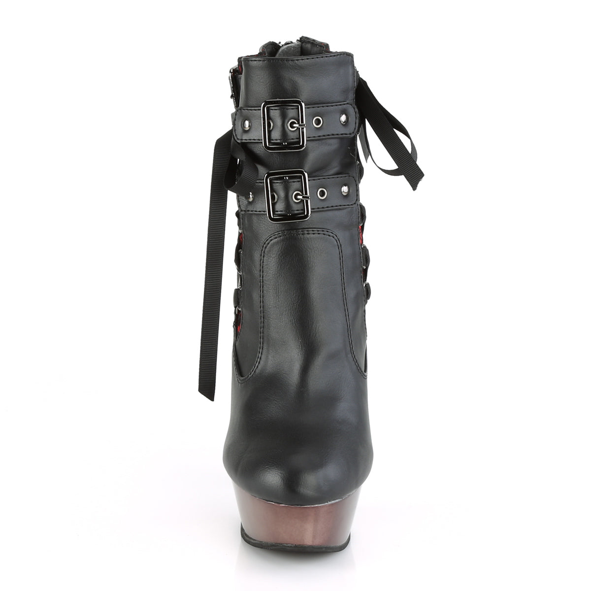 *5 1/2" Finger Bone Heel, 1 1/2" PF Corseted Ankle Boot (Demonia MUE1030/BFS/PWCH)