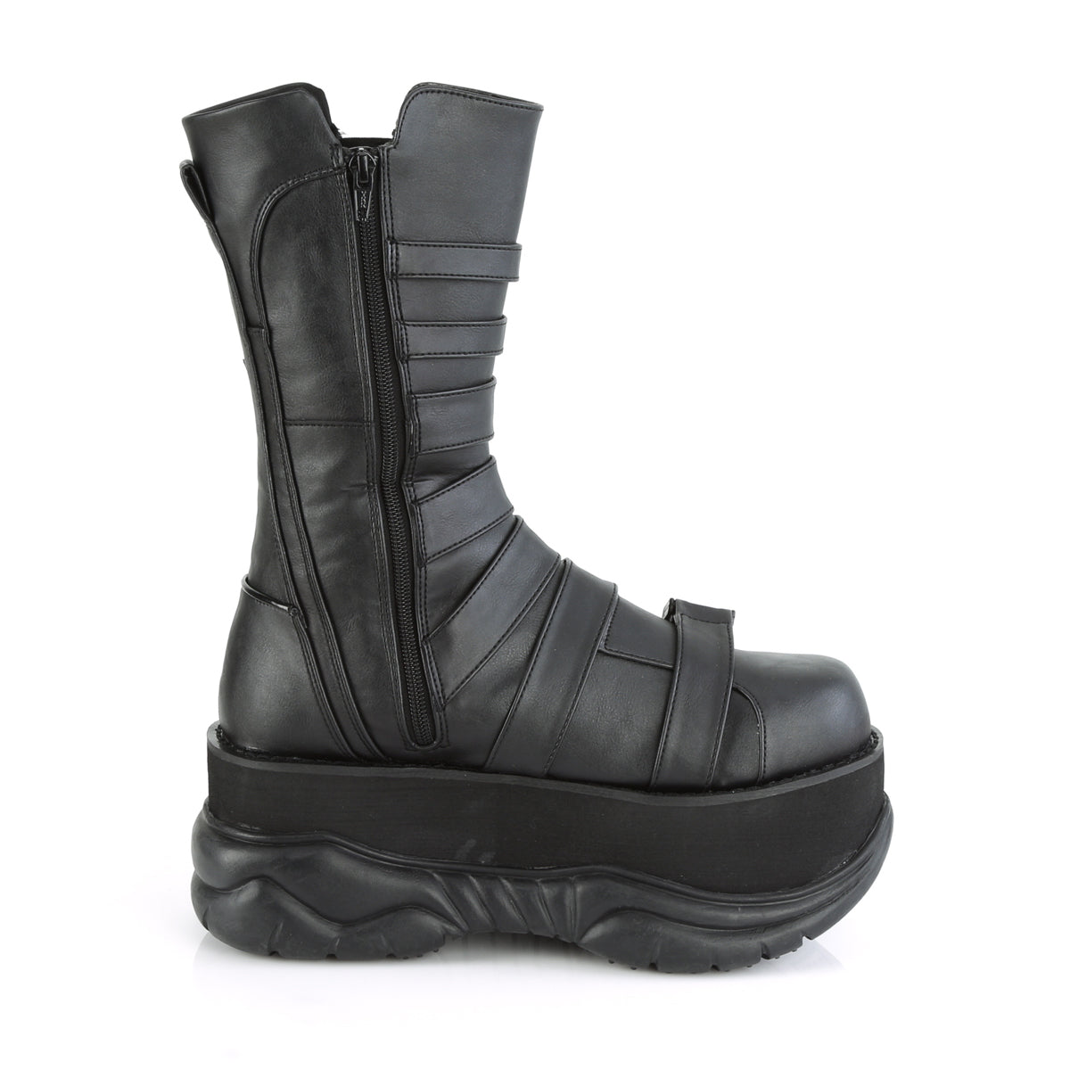 3" PF Mid Calf Boot, Side Zip (Demonia NEP210/BVL)