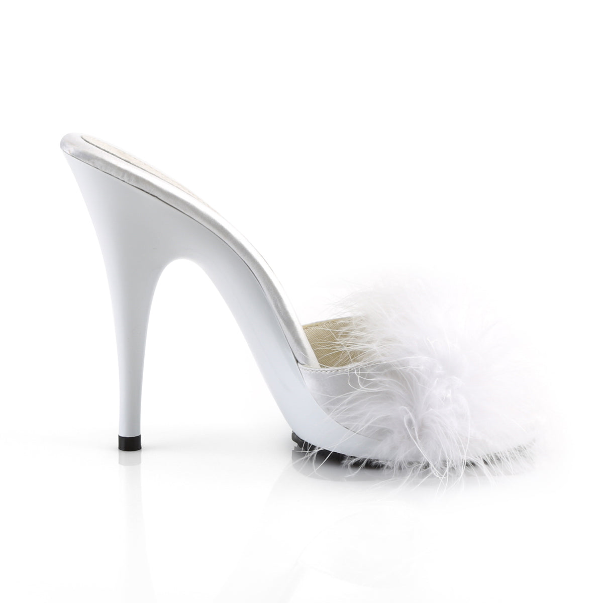 **5" Heel, 3/8" PF Marabou Slide Sandal Blue (Fabulicious POISE501F/BLUSA/M)