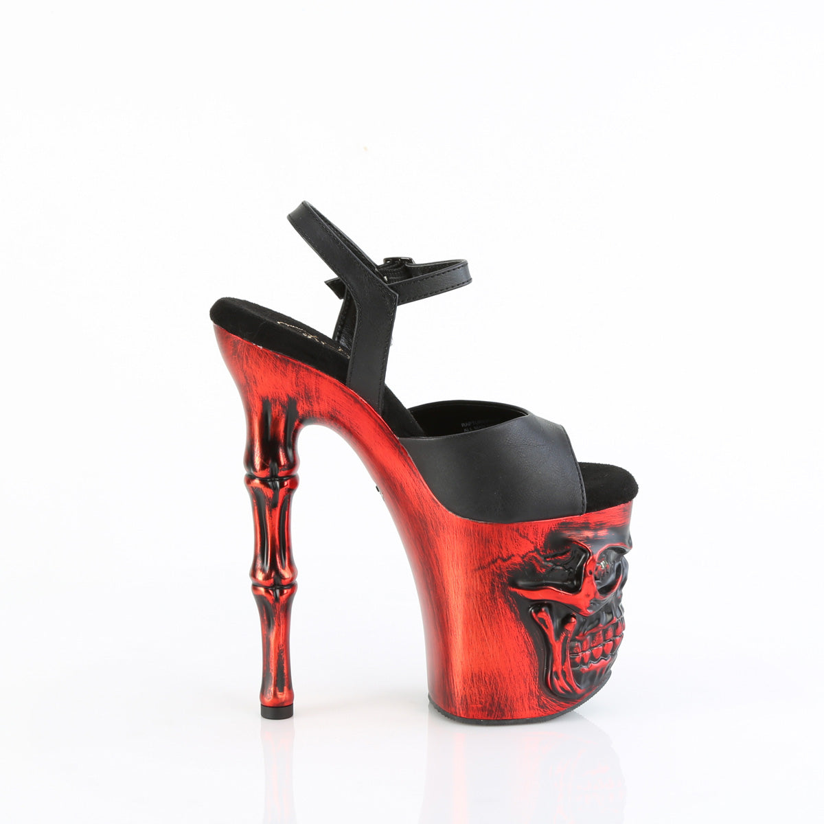 *8" Finger Bone Heel, 4" Skull PF LED Ankle Strap Sandal (Pleaser RAPT809-LT/BPU/BASCH)