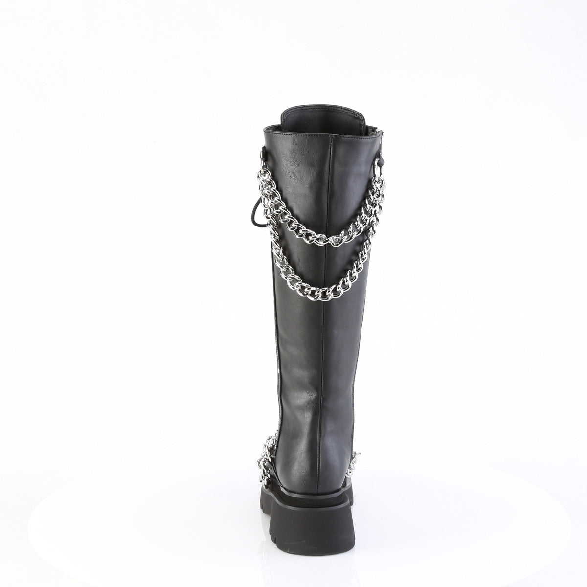 2 1/2" Tiered PF Lace-Up Knee High Boots, Inside Zip (Demonia REGD215/BVL)