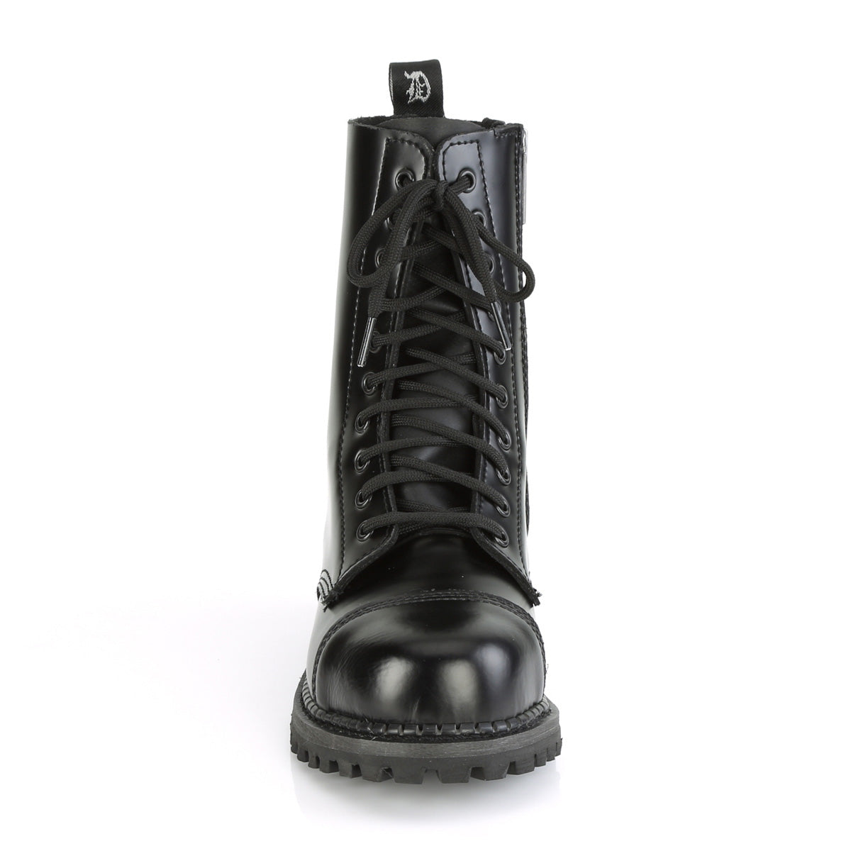 10 Eyelet Unisex Steel Toe Ankle Boot, Rubber Sole (Demonia RIOT10/BLE)