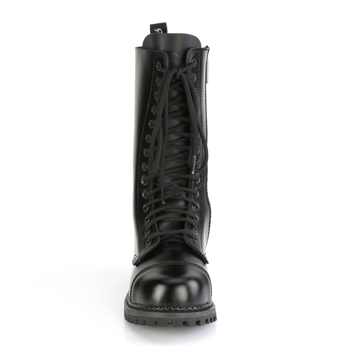 14 Eyelet Unisex Steel Toe Mid Calf Boot, Rubber Sole (Demonia RIOT14/BLE)