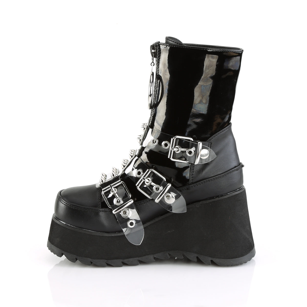 *3 1/2" PF Mid-Calf Boot w/ 3 Buckle Straps, Front Zip (Demonia SCE51/BPT-BVL)