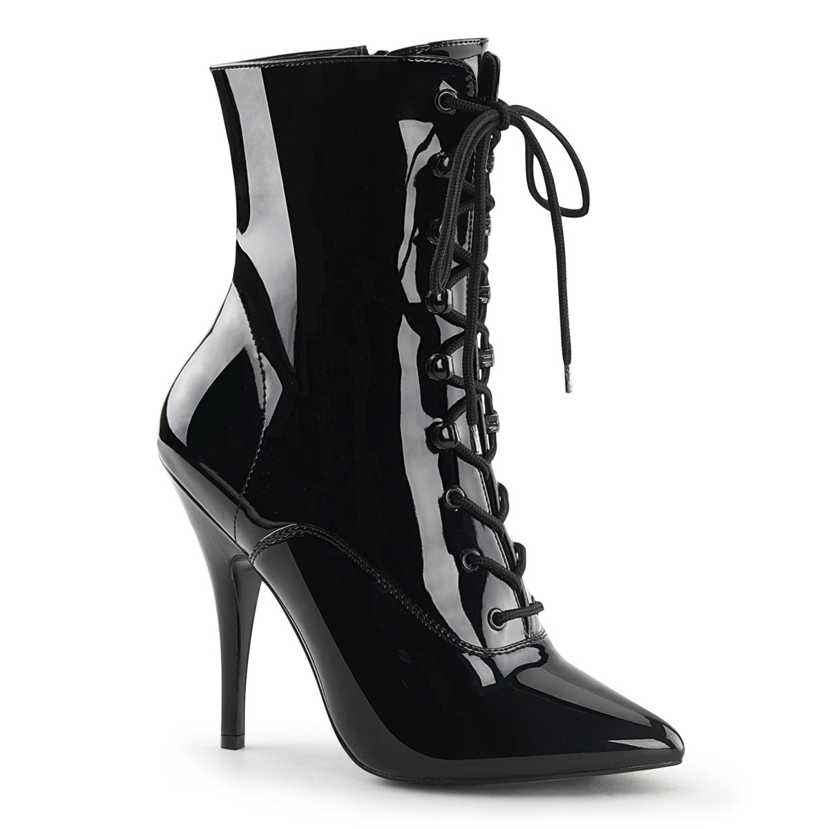 5" Lace-Up Ankle Boot, Side Zip (Pleaser SED1020/B)