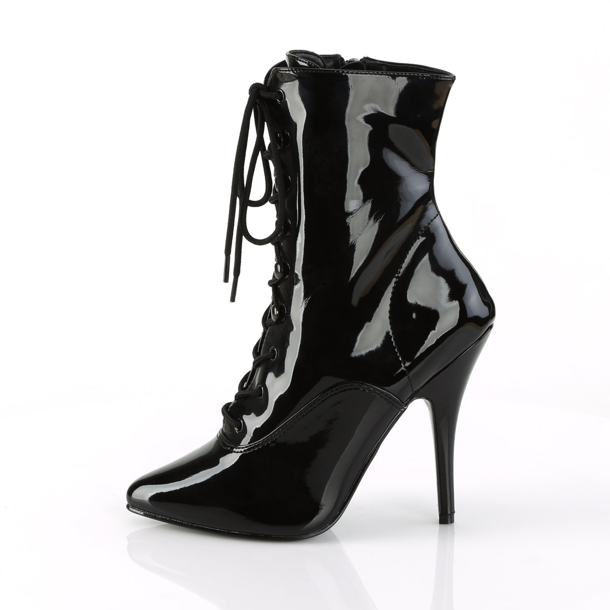 5" Lace-Up Ankle Boot, Side Zip (Pleaser SED1020/B)