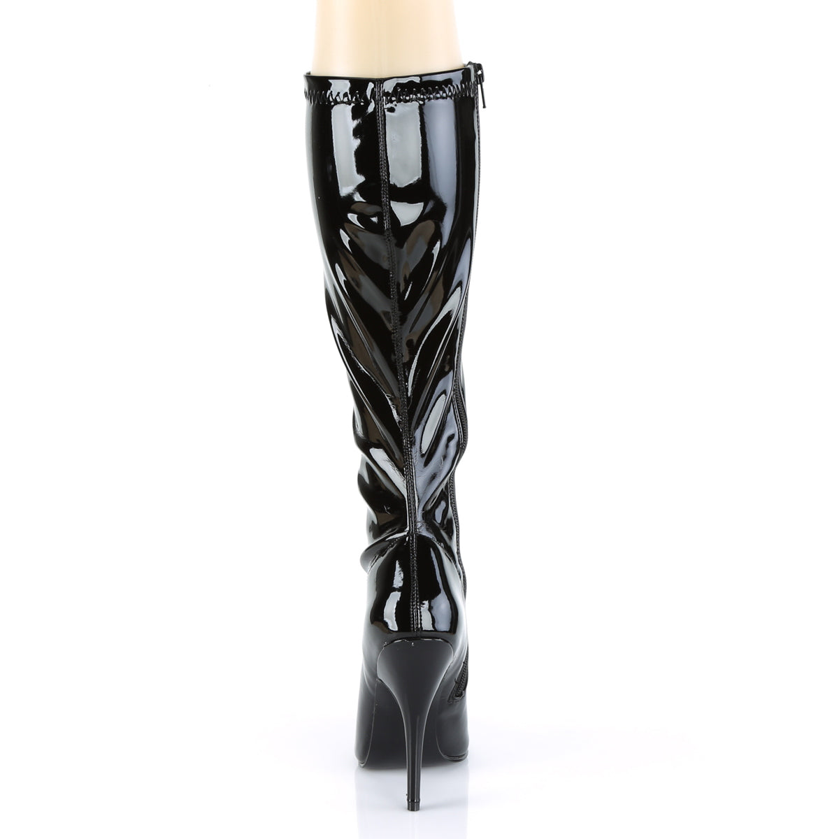 5" Plain Stretch Knee Boot, Side Zip (Pleaser SED2000/B)