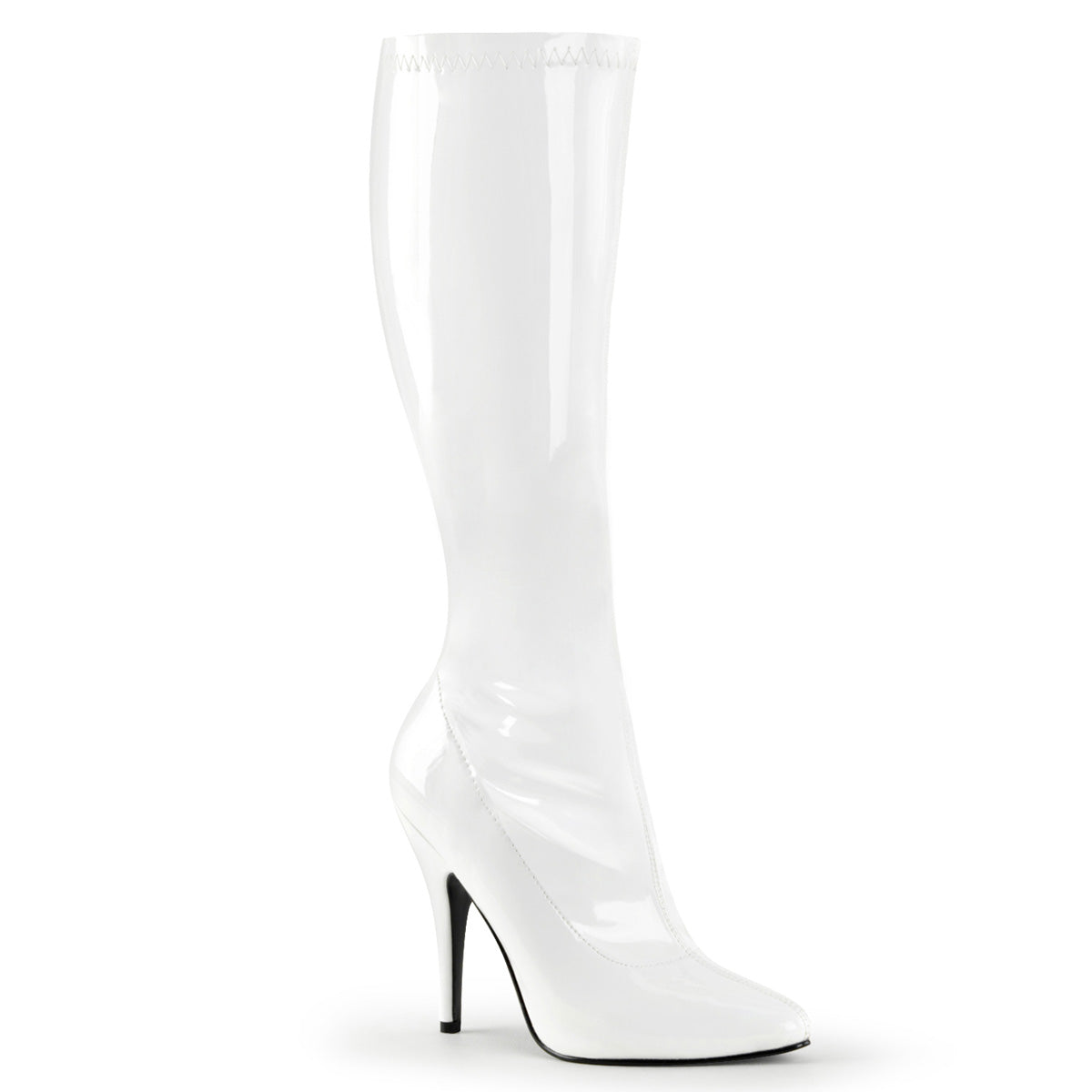 5" Plain Stretch Knee Boot, Side Zip (Pleaser SED2000/B)