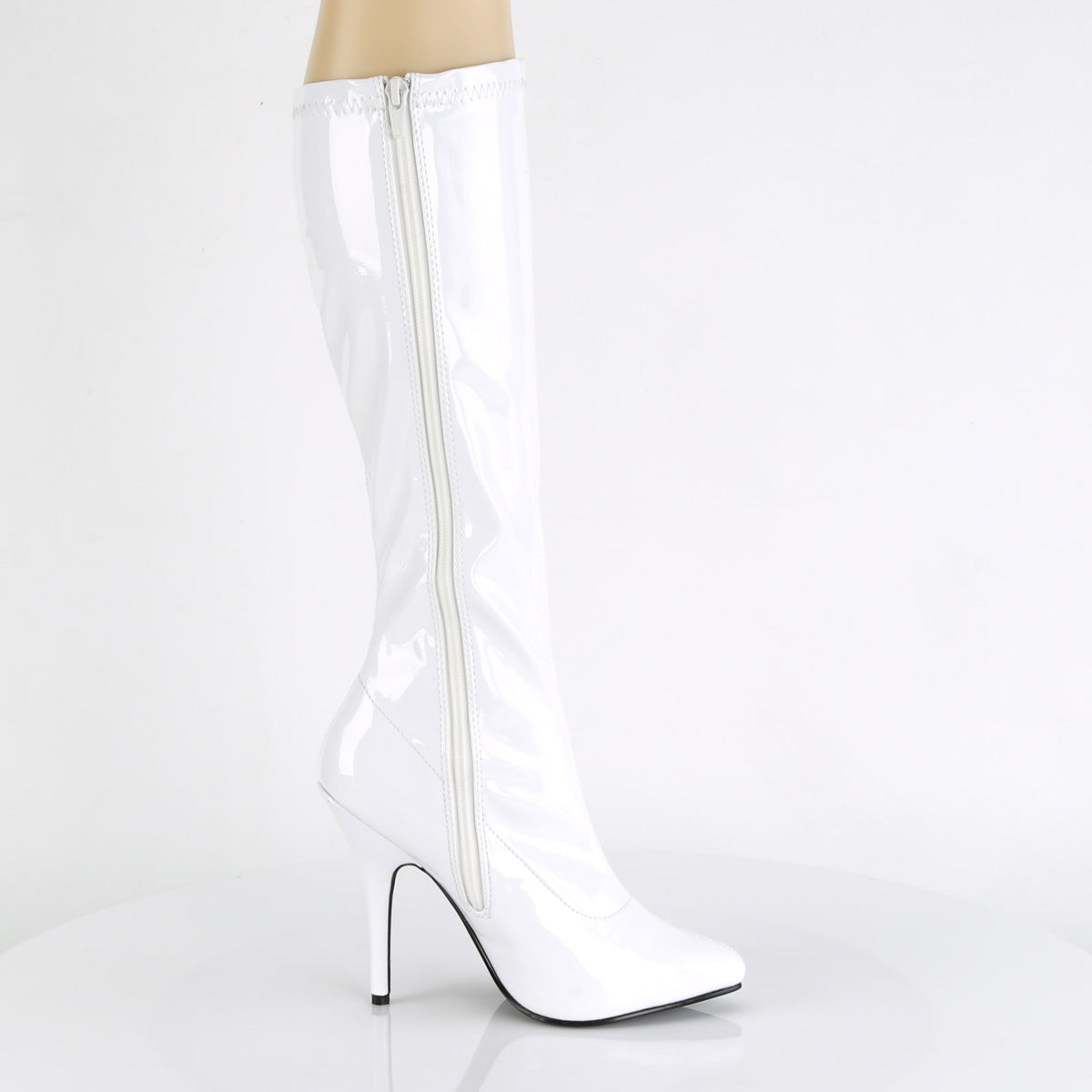 5" Plain Stretch Knee Boot, Side Zip (Pleaser SED2000/B)