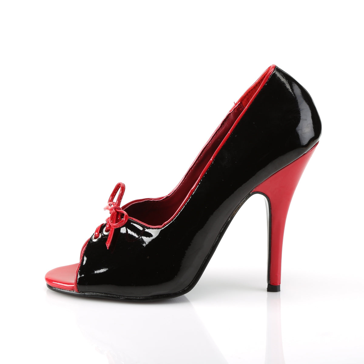 5" Pump W/ Contrast Piping Bow (Pleaser SED216/BR)